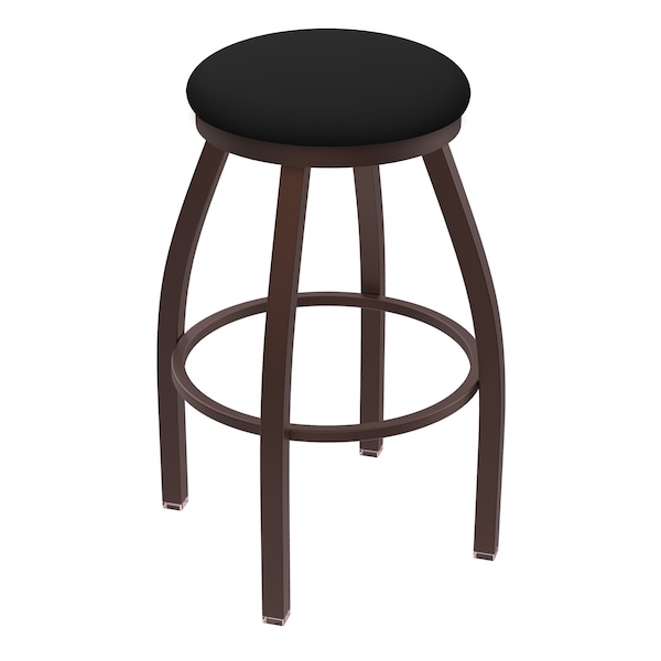 36" Swivel X-Tall Bar Stool, Bronze Finish, Black Vinyl Seat